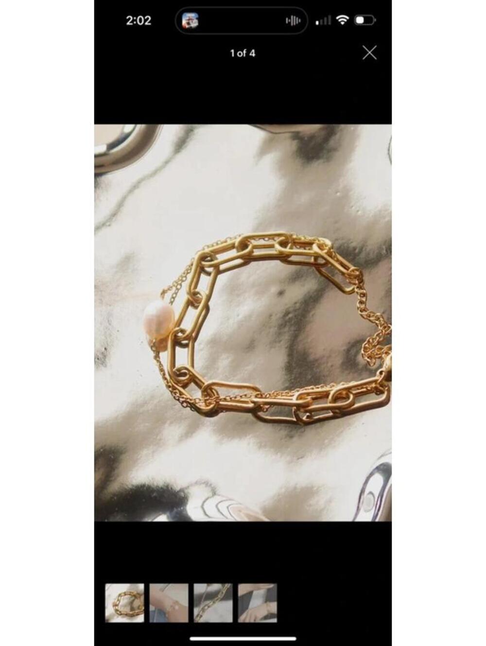 Gold Stacked Chain Pearl Non-Tarnish Bracelet
